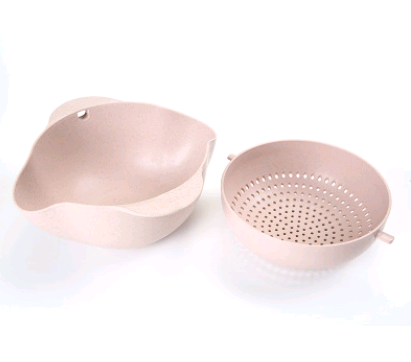Kitchen Plastic Rice Friut Bowl Washing Rice Sieve Basin Washing Basket