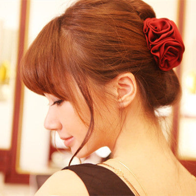 Rose flower hairpin