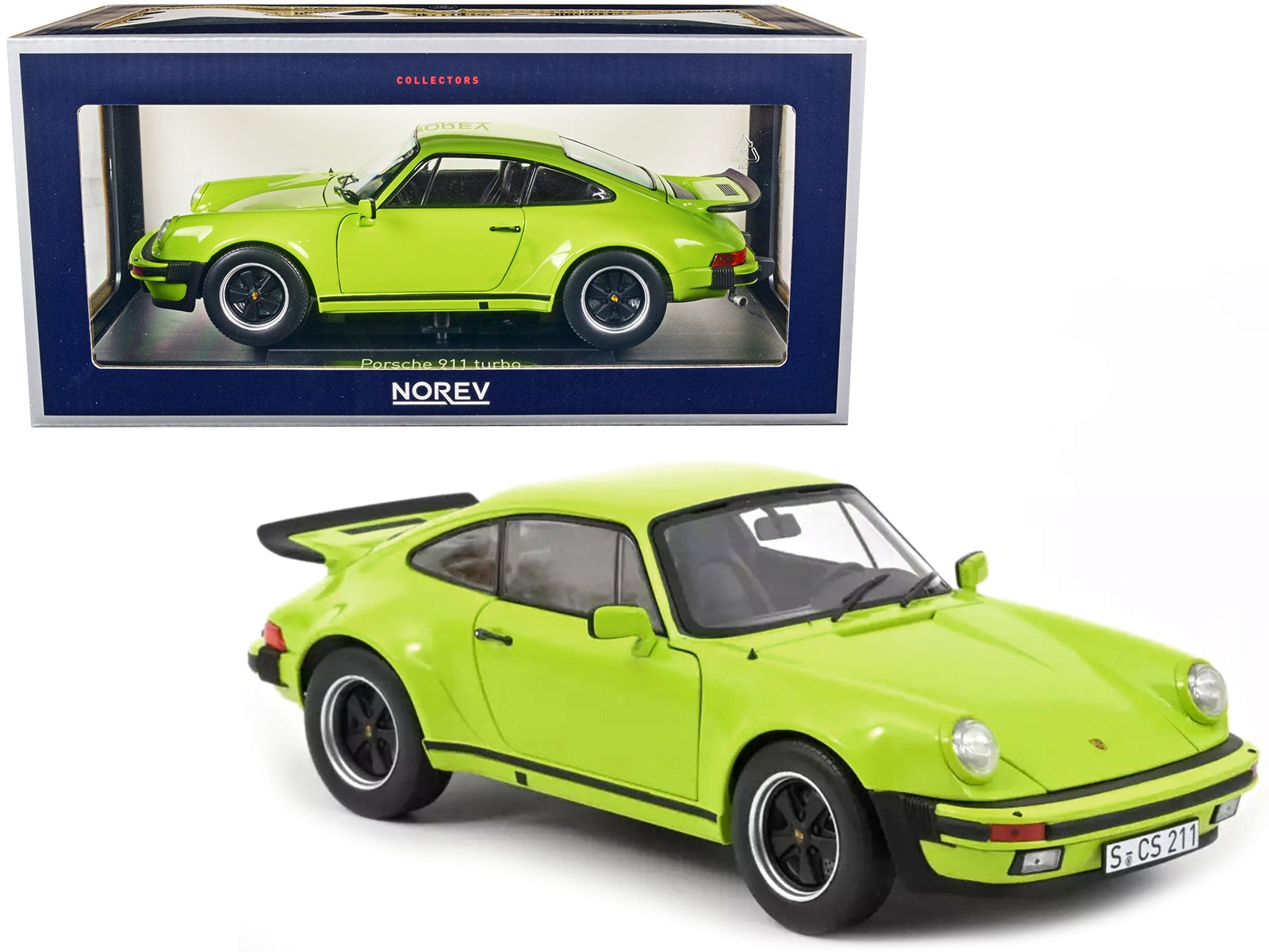 1976 Porsche 911 Turbo 3.0 Light Green 1/18 Diecast Model Car by Norev - Minihomy