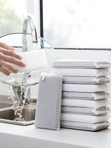 Diamond mesh cloth easy to foam kitchen cleaning sponge