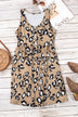 Leopard Buttoned Sleeveless Dress - Minihomy