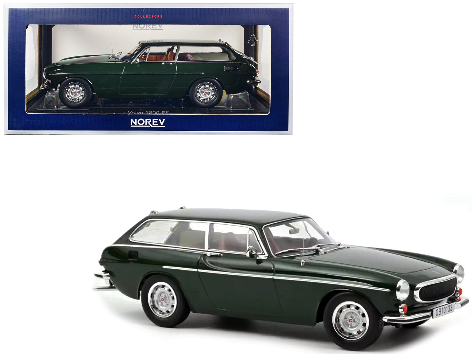 1973 Volvo 1800 ES Dark Green 1/18 Diecast Model Car by Norev - Minihomy