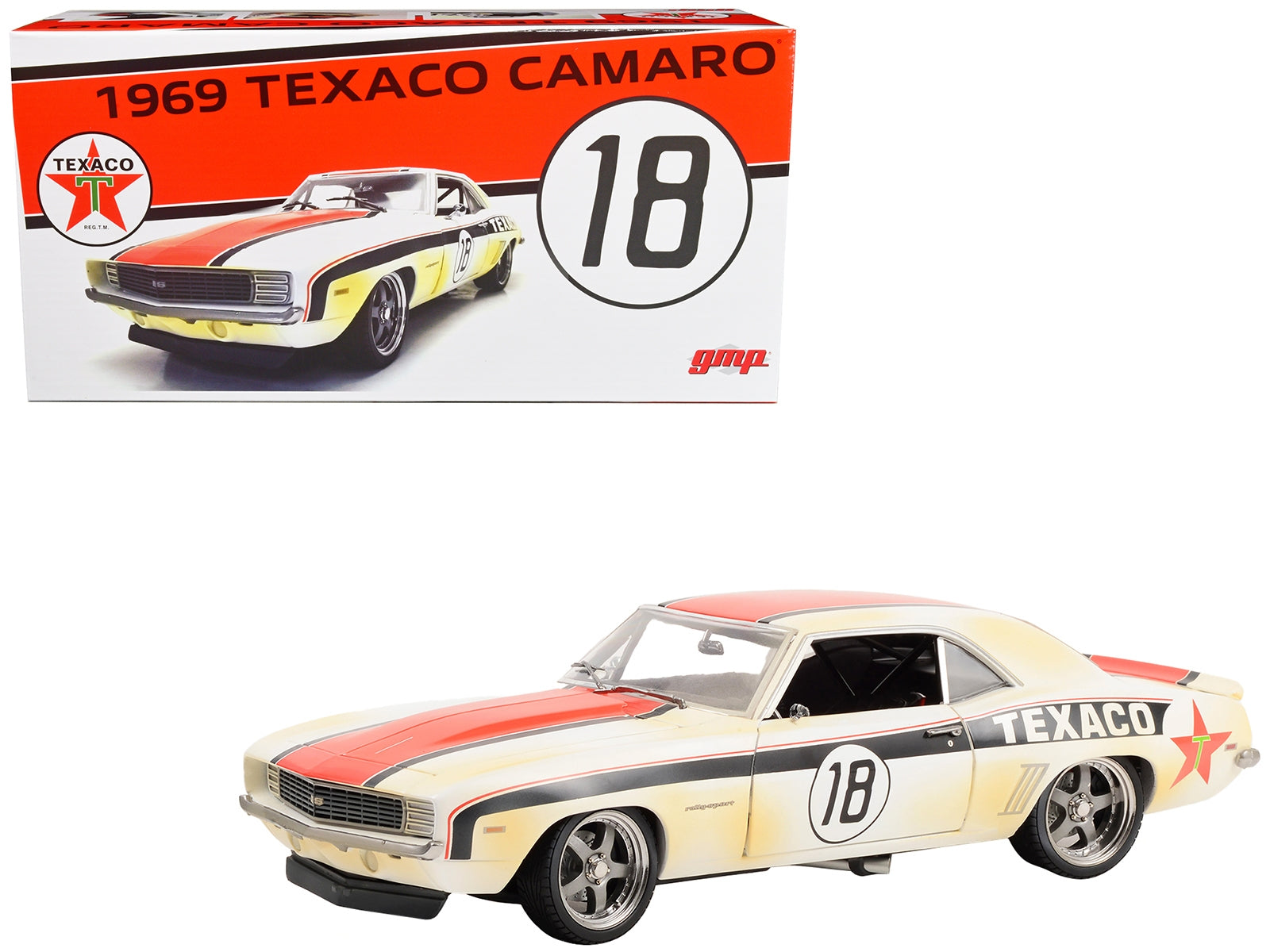 1969 Chevrolet Camaro RS #18 White with Red and Black Stripes (Raced Version) - Minihomy