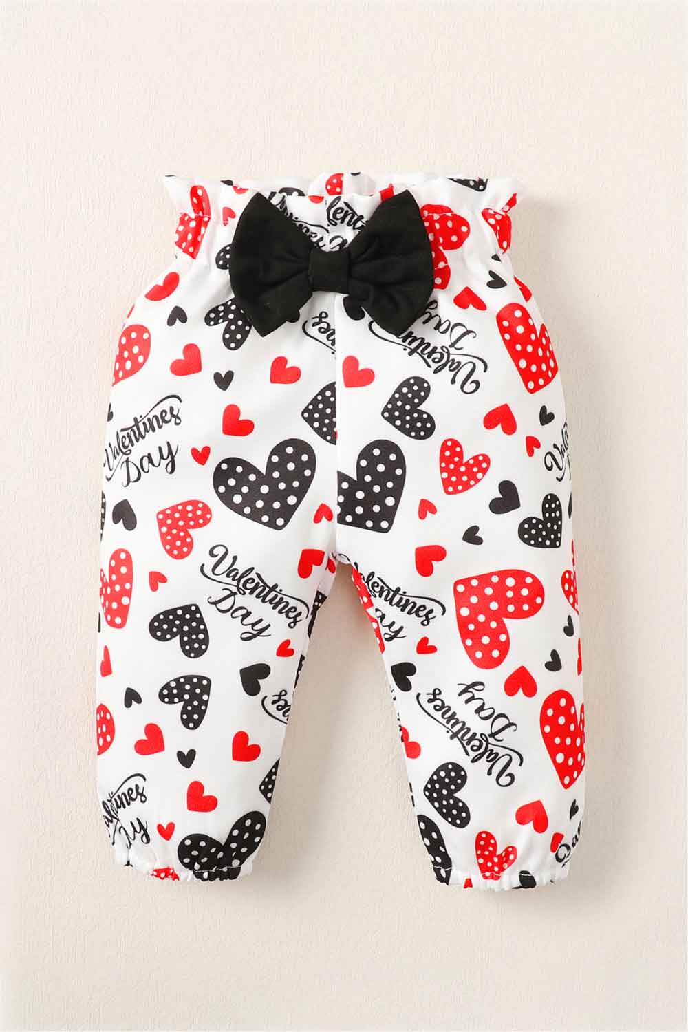 Baby Girl Graphic Bodysuit and Heart Print Pants Set - Minihomy