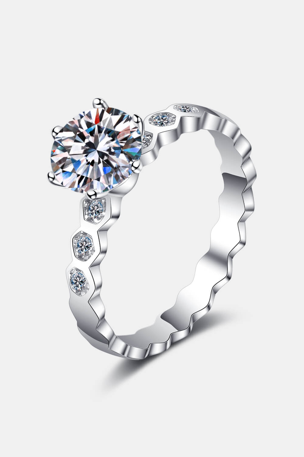 1 Carat Moissanite Six-Prong Ring