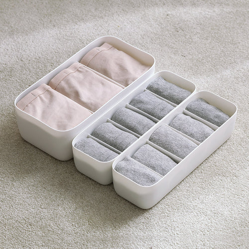 Socks Storage Box Bra Underwear Organizer Desktop Drawer Finishing Box Bathroom Plastic Storage Case Closet Organiser