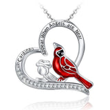 Creative Cardinal Heart Pendant Necklace