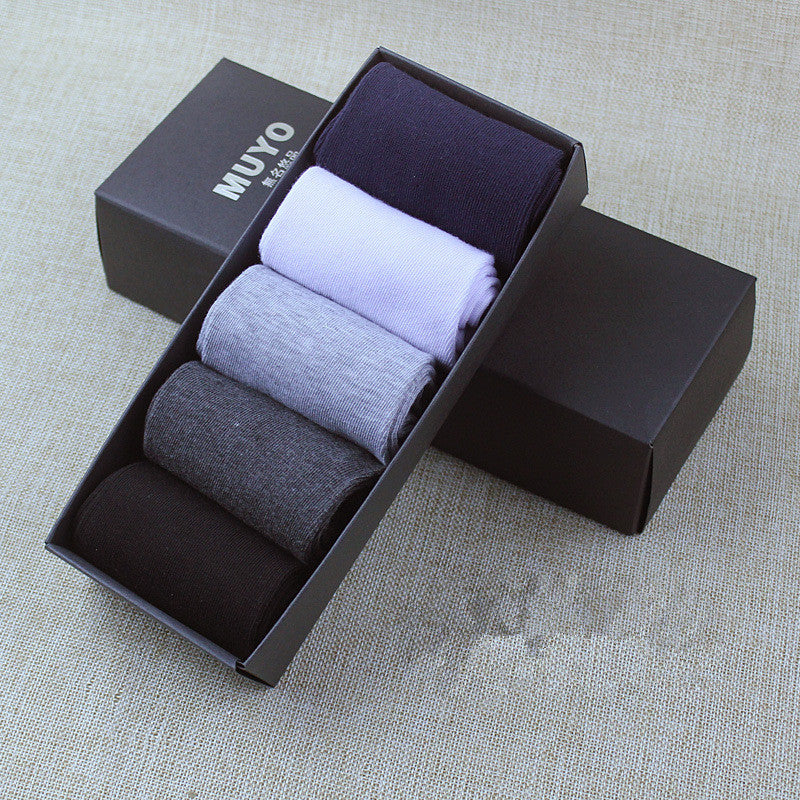 5 Pairs High Quality Business Cotton Men Socks - Minihomy