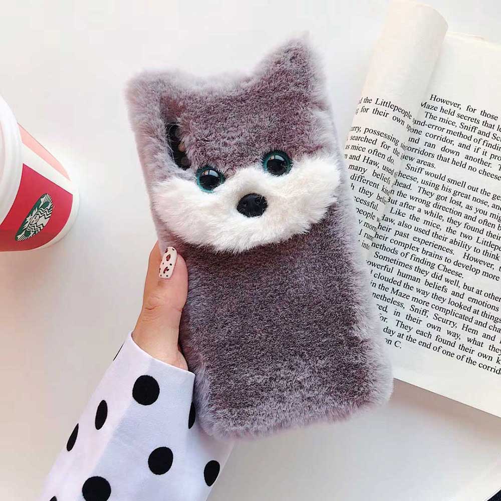 Plush dog phone case soft case - Minihomy