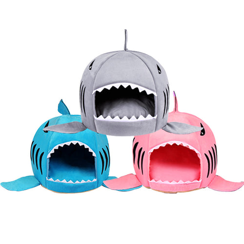 Shark Shape Pet Dog Cat Bed Puppy Houses Lovery Warm Doggy