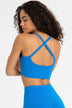 Crisscross Back V-Neck Sports Bra - Minihomy