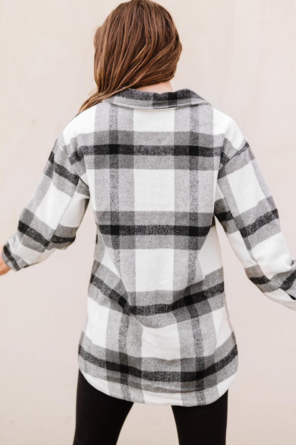 Plaid Dropped Shoulder Pocket Shacket - Minihomy