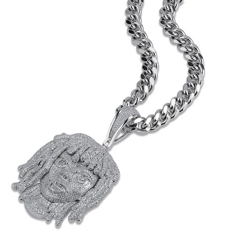 Singer full zircon necklace and pendant