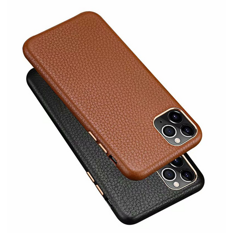 Top Layer Cowhide Three-Pack Side Anti-Fall Mobile Phone Case