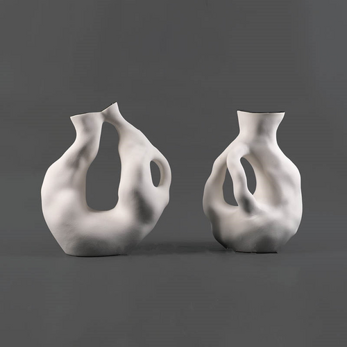 Modern Minimalist Light Luxury Circular Ceramic Flower Vase