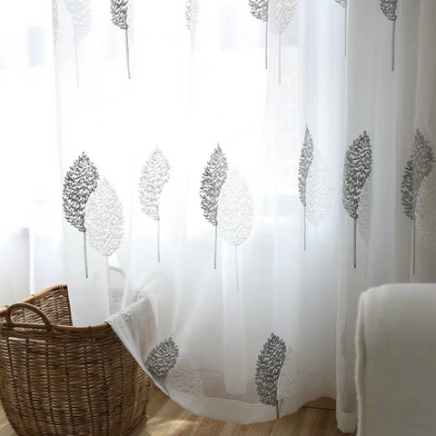 Modern Simple Embroidered Curtain And Window Screen