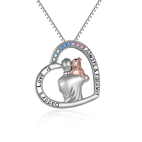 Father Daughter Necklace Sterling Silver Girls Pendant Jewelry Gift