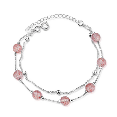 Double pink crystal bracelet