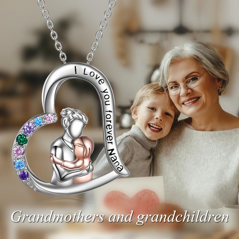 Nana Necklace Sterling Silver Cubic Zirconia for Grandma
