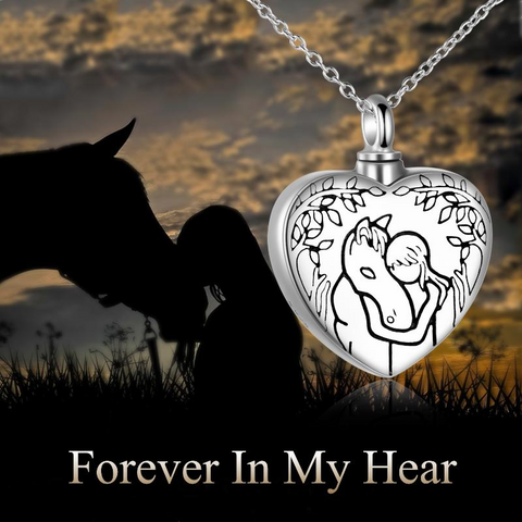Sterling Silver Horse Urn Necklace for Ashes Cremation Jewelry