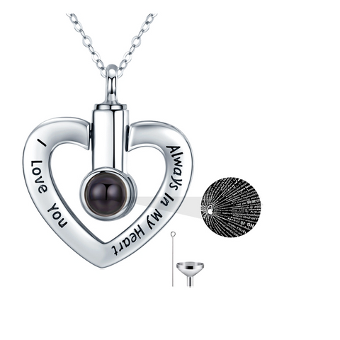 925 Sterling Silver Heart Urn Necklace for Ashes Heart Pendant