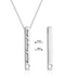 925 Sterling Silver Vertical Bar Necklace Engraved Message Inspirational Jewelry - Minihomy