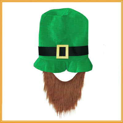 Saint St Patricks Day Green Hat Lucky Costume Accessories Celebration Carnival Props For Irish Party Hat With Beard
