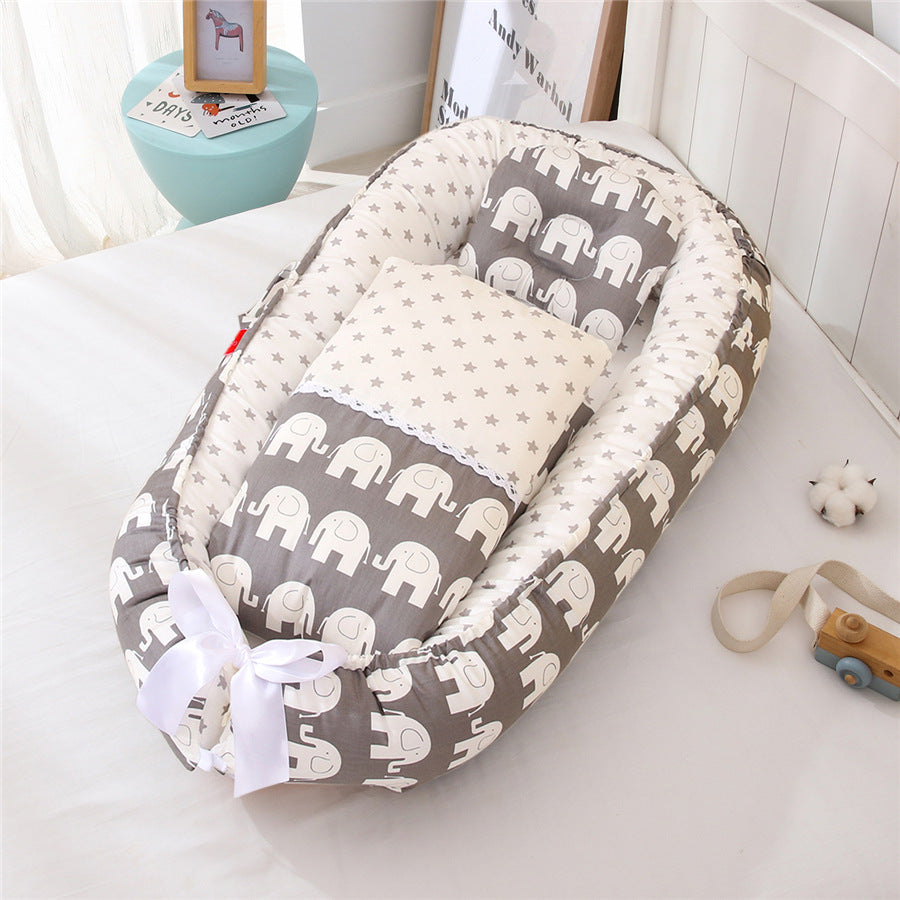 Cotton Breathable Folding Removable And Washable Crib - Minihomy