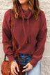 Drawstring Funnel Neck Dropped Shoulder Sweatshirt - Minihomy