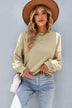 Dropped Shoulder Balloon Sleeve Sweatshirt - Minihomy