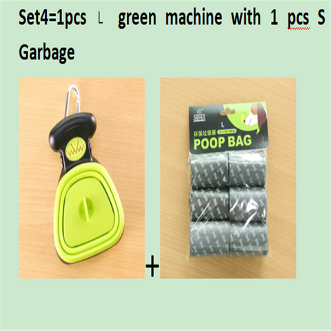 Dog Pet Travel Foldable Pooper Scooper With 1 Roll Decomposable bags Poop Scoop Clean Pick Up Excreta Cleaner
