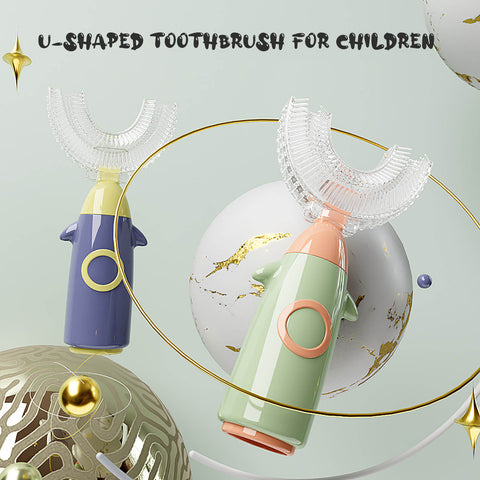 Manual Children's U-shaped Toothbrush Silicone Toothbrush Soft Bristles Mouth Cleaning U-shaped Silicone Manual Children's Toothbrush