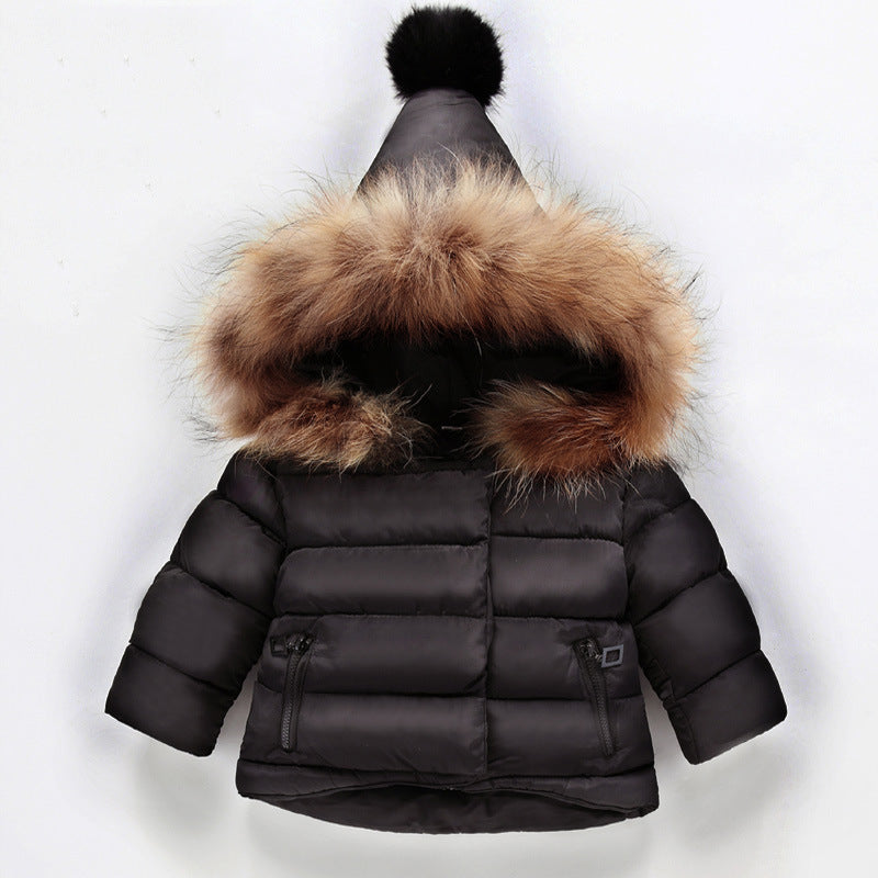 Unisex Baby Down Hooded Winter Jacket
