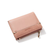 Multi card slot short zipper ladies wallet