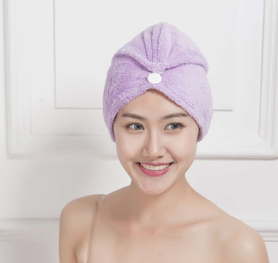 Korean version of coral fleece dry hair cap dry hair towel