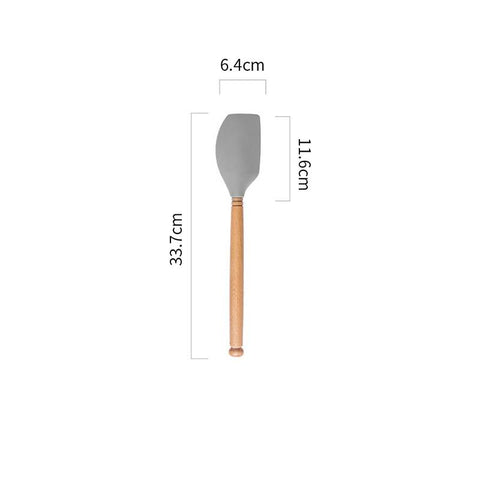 Silicone spatula spatula wooden handle oil brush