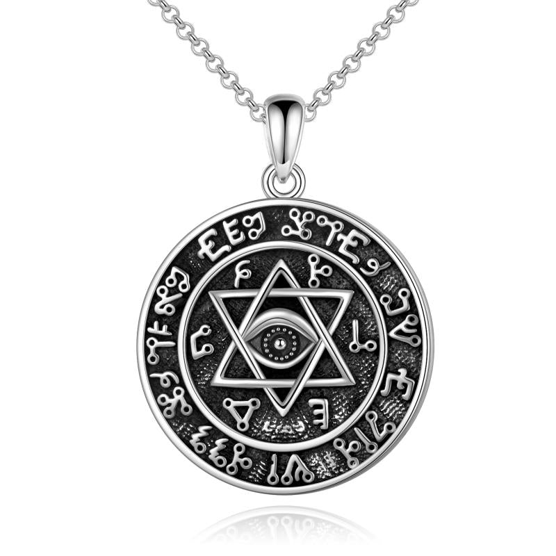 Sterling Silver Seal of Solomon Six-Pointed Star Protection Powers Talisman Pendant Necklaces