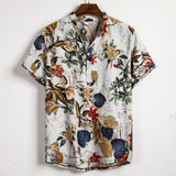 Slim shirt men contrast color printing