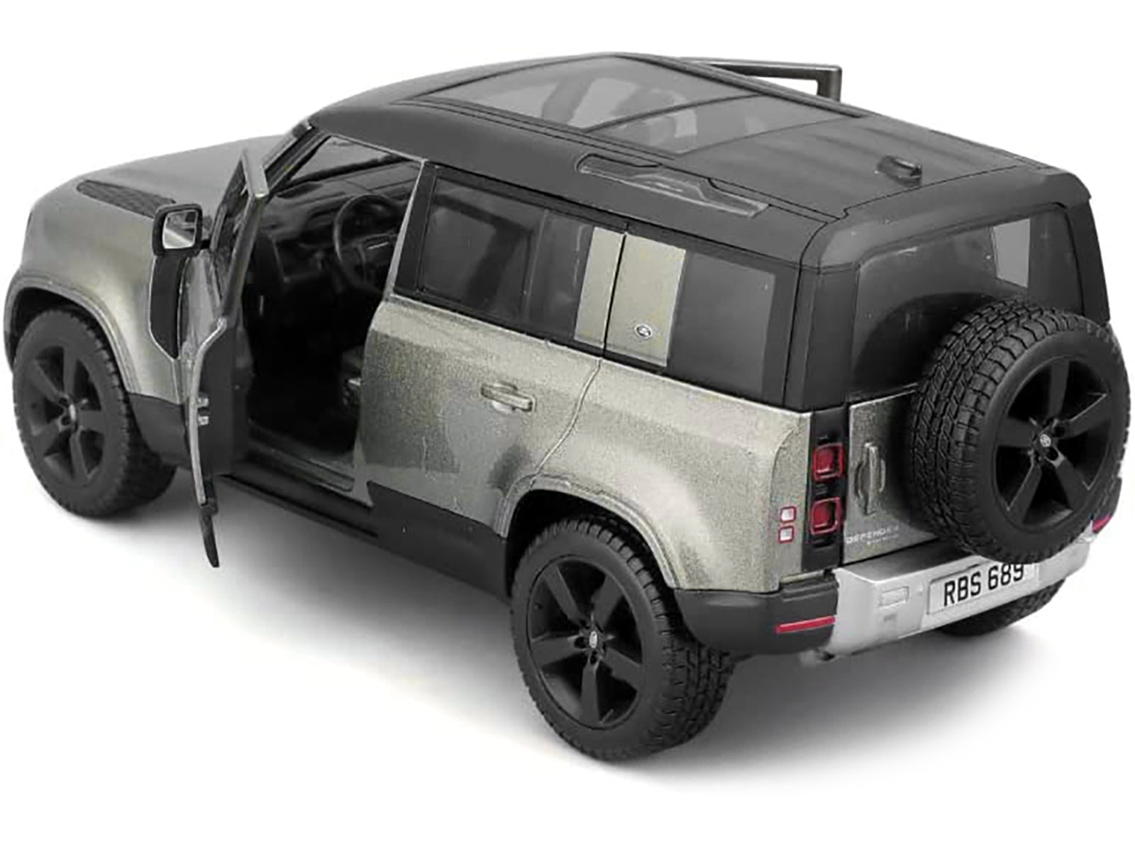 2022 Land Rover Defender 110 Green Metallic with Black Top and Sunroof 1/24 Diecast Model Car by Bburago - Minihomy