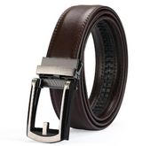 Men's Leather Belt with Fake Pin Buckle - Comfortable & Stylish