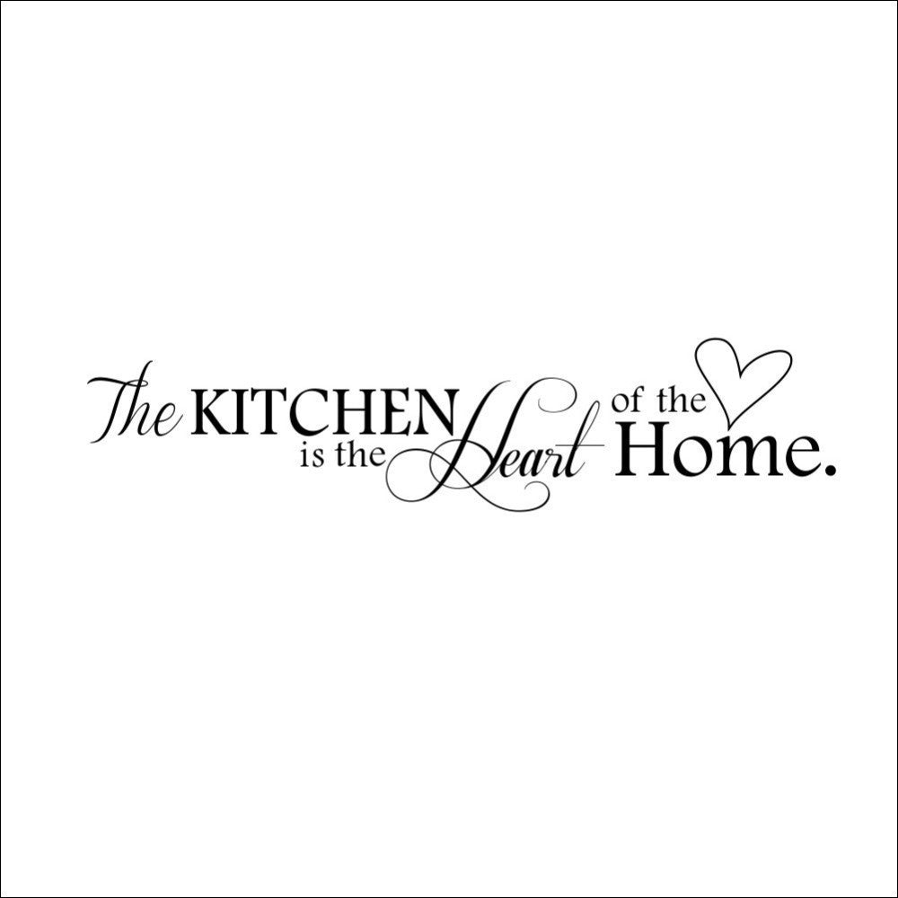 Kitchen Is Heart Of The Home Letter Pattern Wall Sticker PVC Removable Home Decor DIY Wall Art MURAL - Minihomy