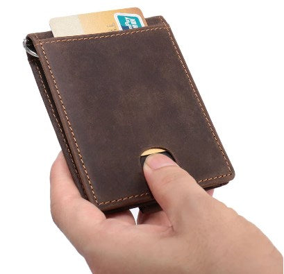 Handmade simple wallet radiation-proof leather