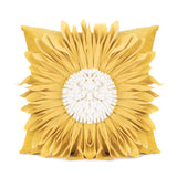 Modern Style White Throw Pillows Velvet Stitching 3D Chrysanthemum Cushion Waist Pillow Blue Cushion Case