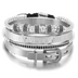 3 diamond double-row drill crescent stainless steel bracelet - Minihomy