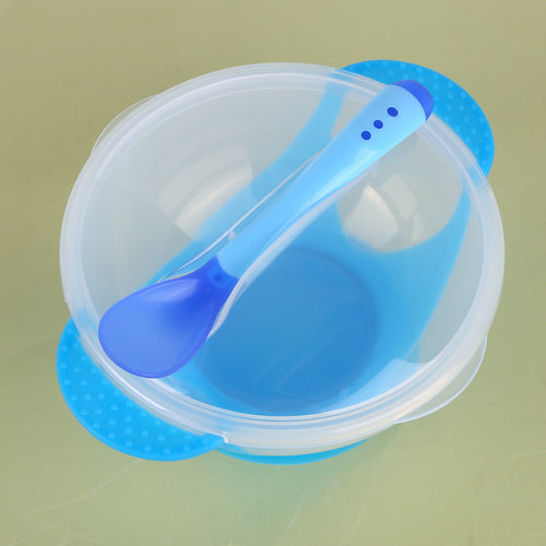 1pc/3Pcs/set Baby Tableware Dinnerware Suction Bowl with Temperature Sensing Spoon baby food Baby Feeding Bowls dishes
