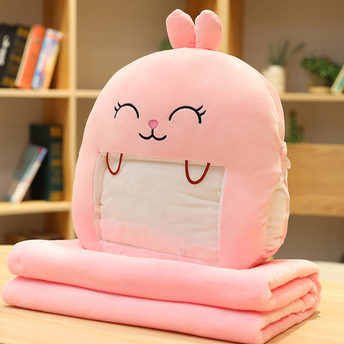 Winter Visual Hand Warmer Pillow can Play Mobile Phone with Blanket Plush Pillow