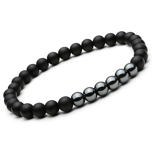 Natural stone Bracelet Beaded Black Mantra Prayer Beads Buddha Bracelet