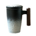 Retro black pottery mug