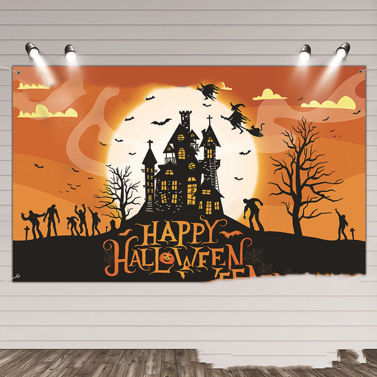 Halloween Background Cloth Banner Banner Couplet