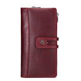 Genuine Cowhide Leather High Quality Women Long Wallet
